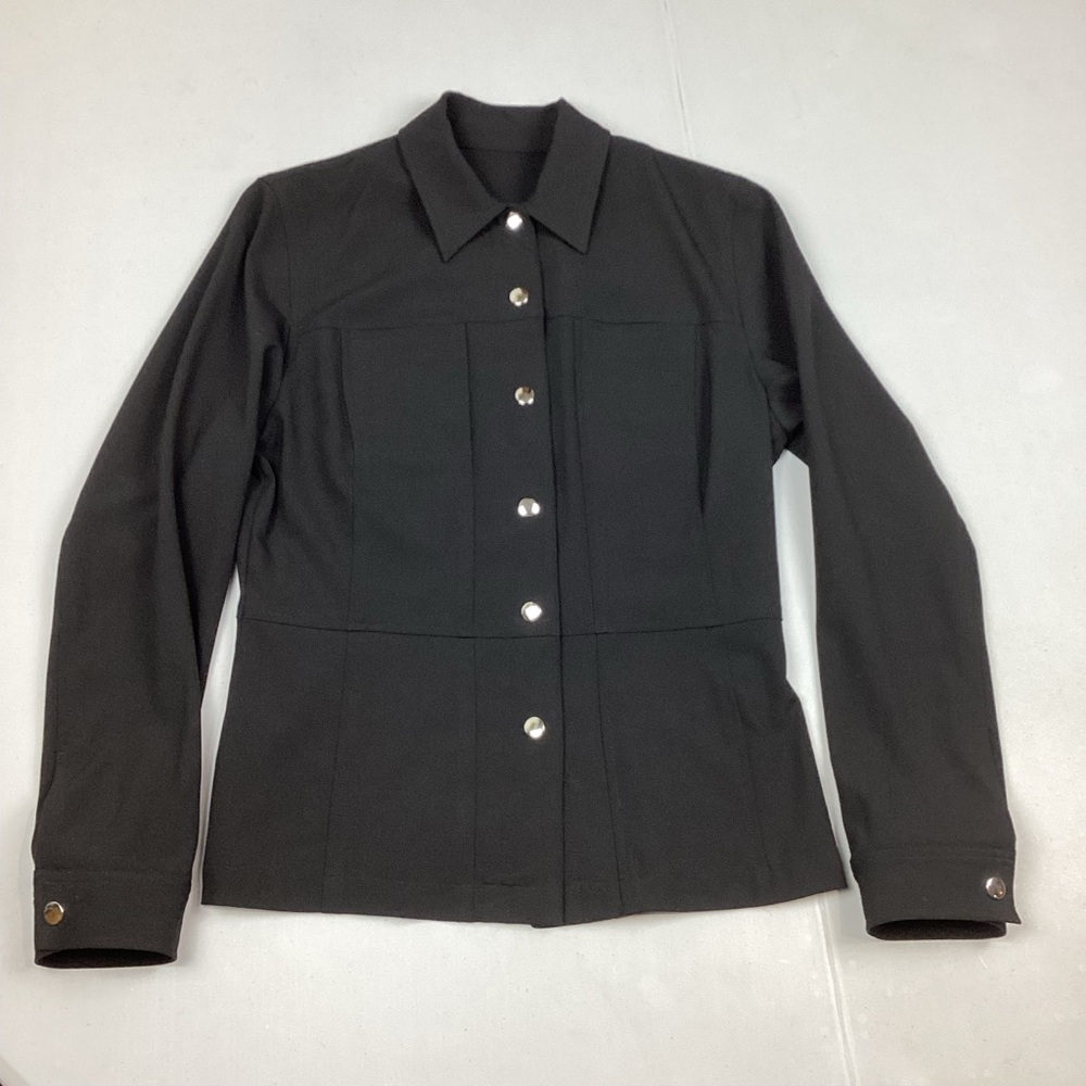 Jones New York Sport Stretch Black Snap Front Light Jacket